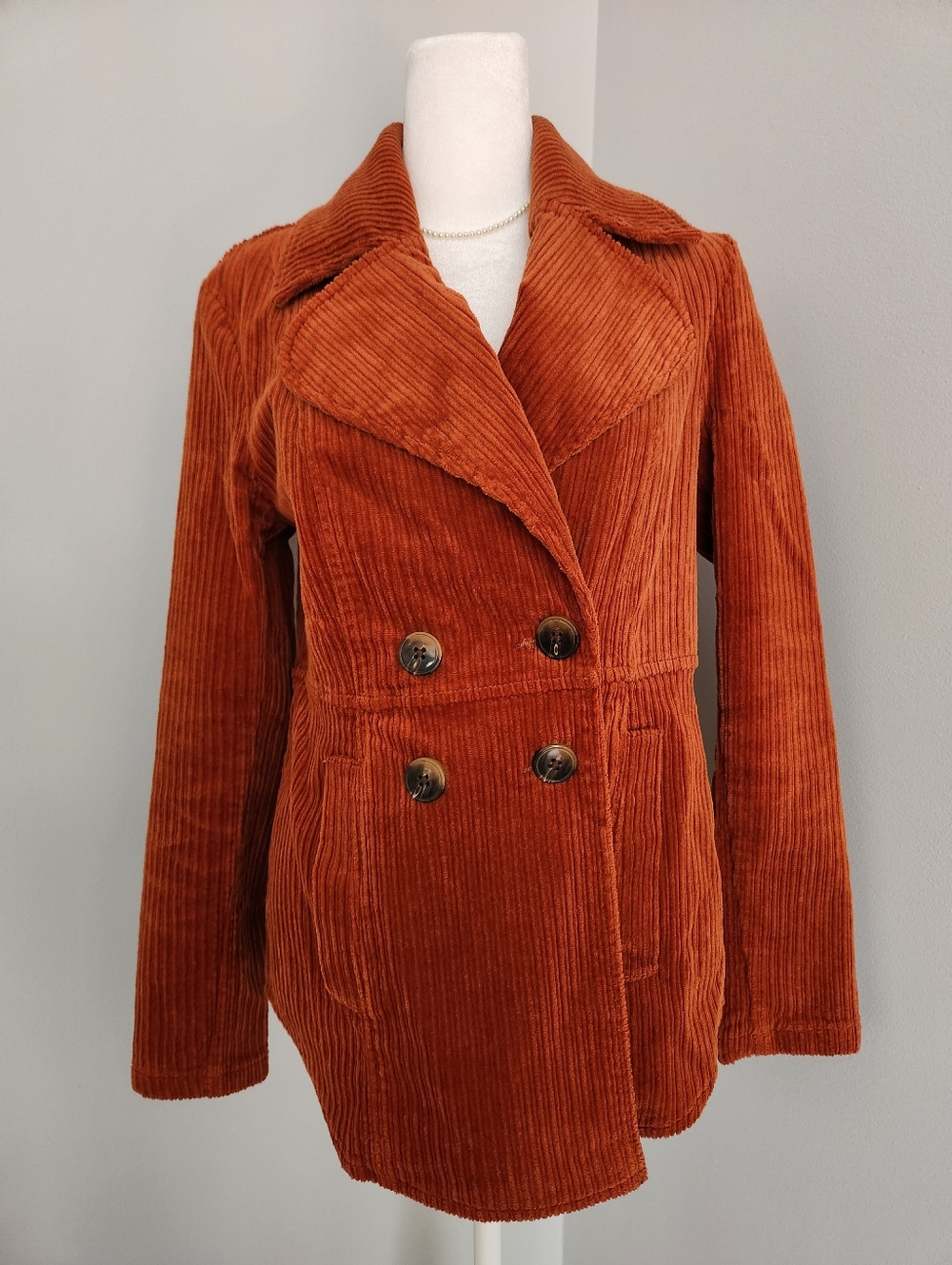 CAbi Double-breasted Professor Peacoat Rust/Burnt Orange XS